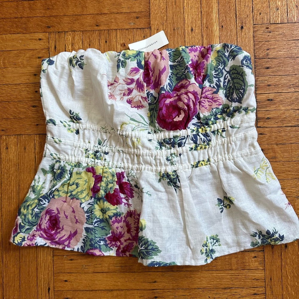 Anthropologie Somerset strapless blouse